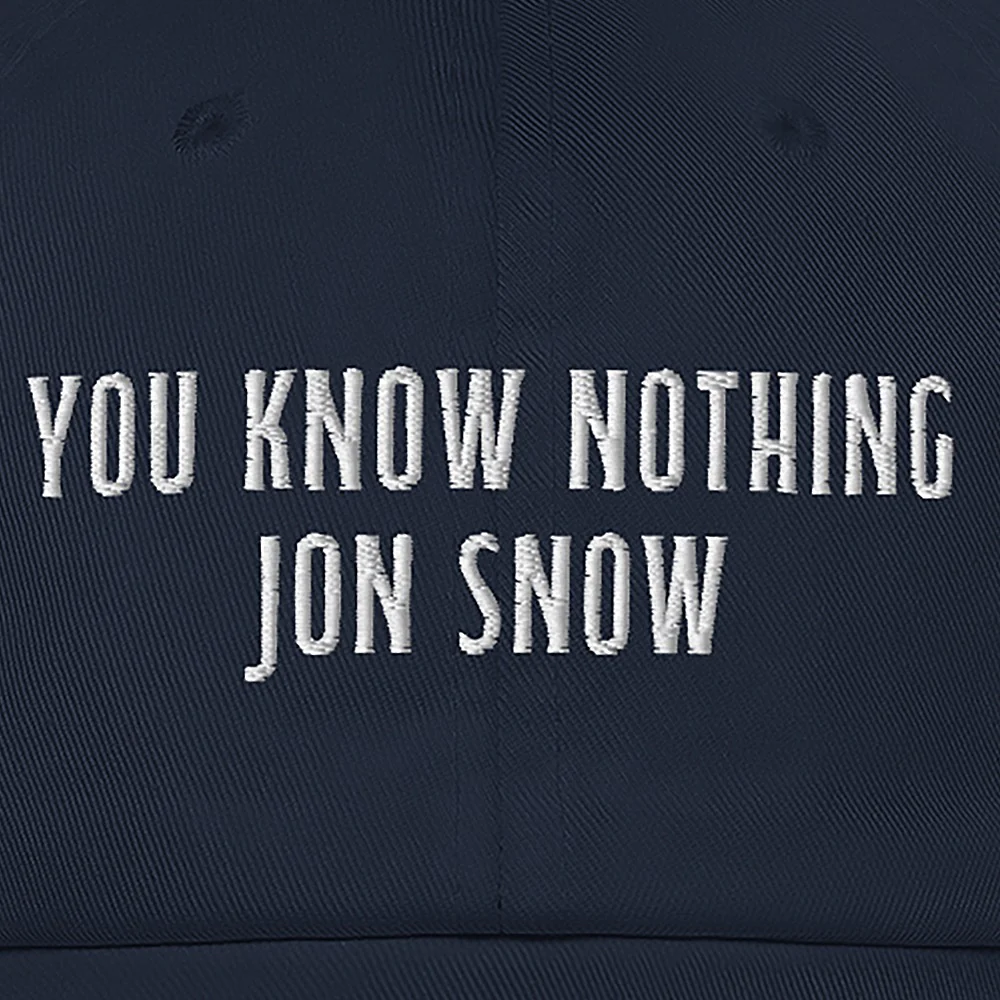Game of Thrones You Know Nothing Jon Snow Embroidered Dad Hat - Image 4