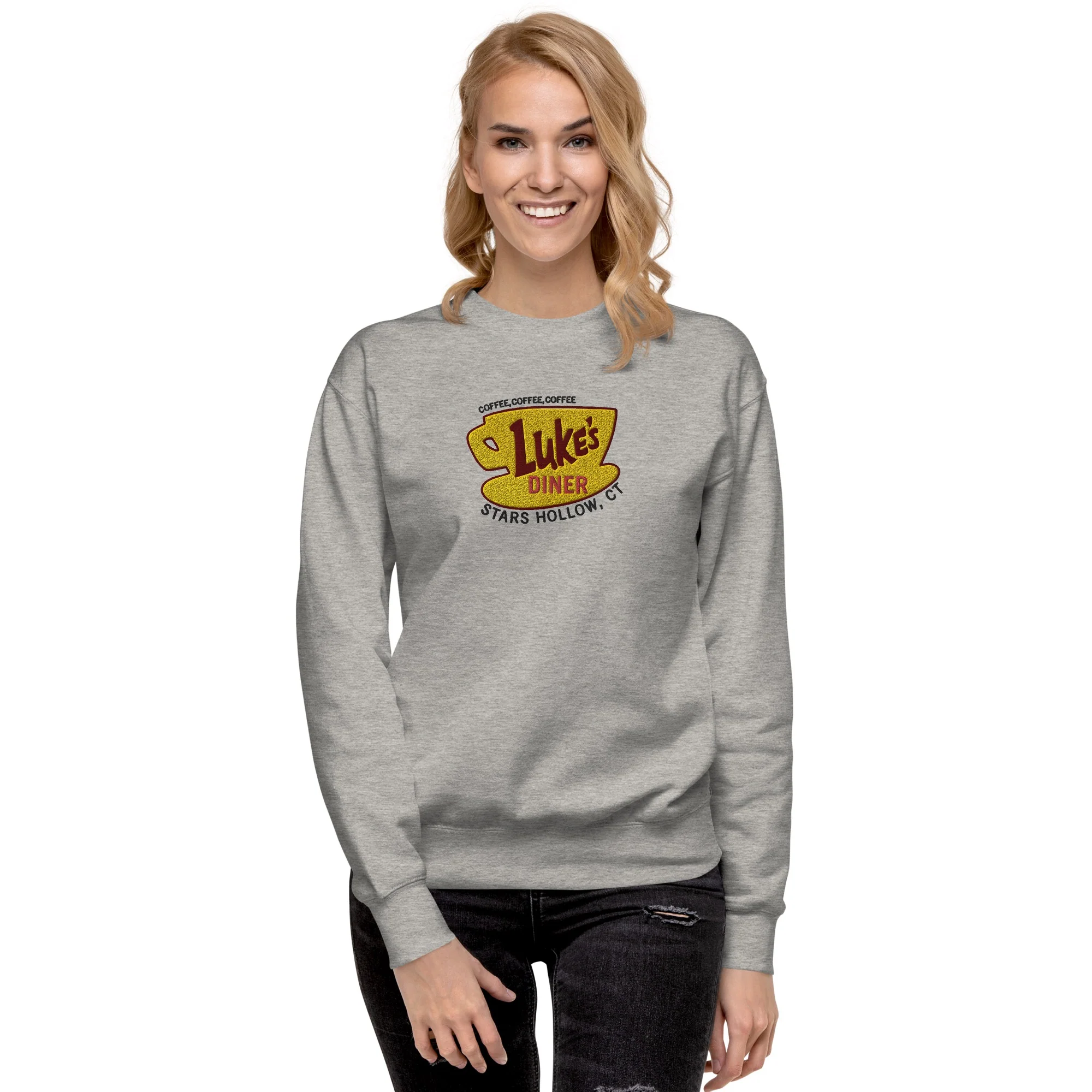 Gilmore Girls Luke's Diner Embroidered Crewneck Sweatshirt - Image 3