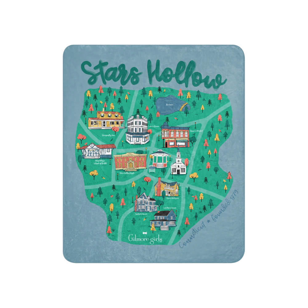 Gilmore Girls Stars Hollow, CT Map Sherpa Blanket - Image 5