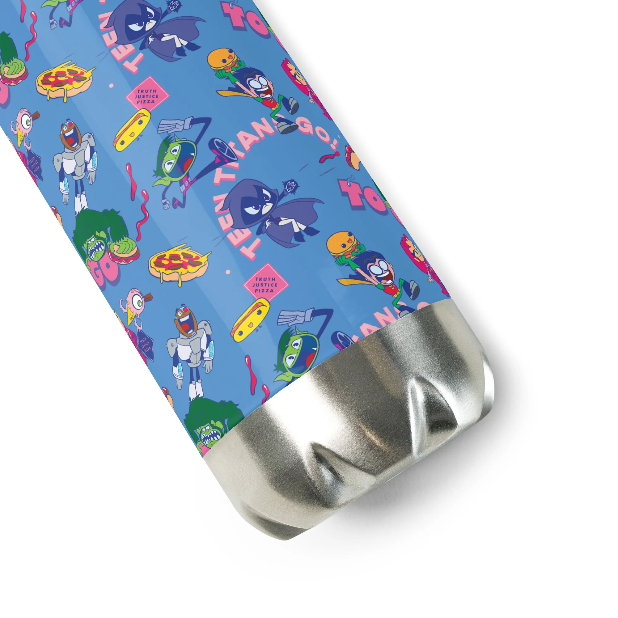 Teen Titans Go Food Pattern Water Bottle - Image 3