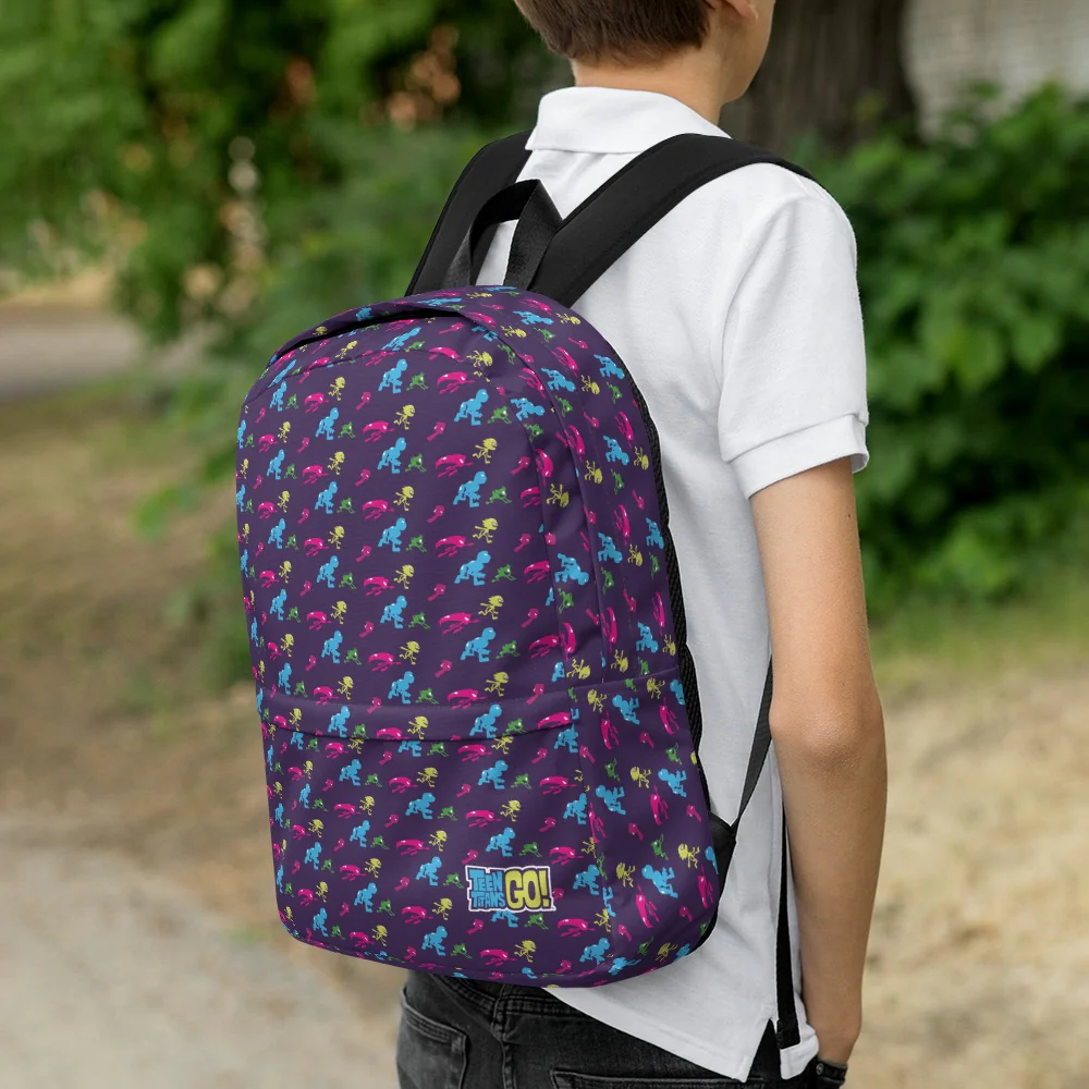 Teen Titans Teen Titans Go Characters Running Pattern Premium Backpack - Image 3
