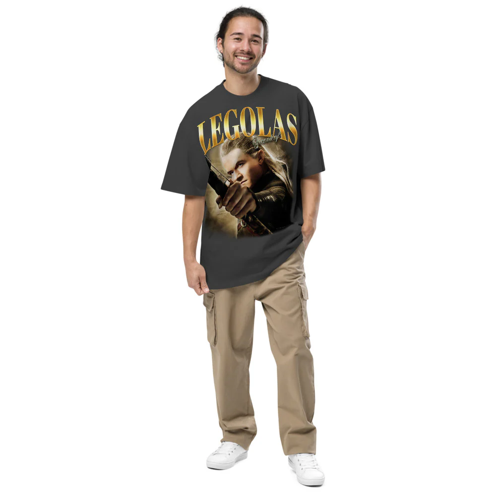 The Hobbit Legolas Oversized Faded T-shirt - Image 4